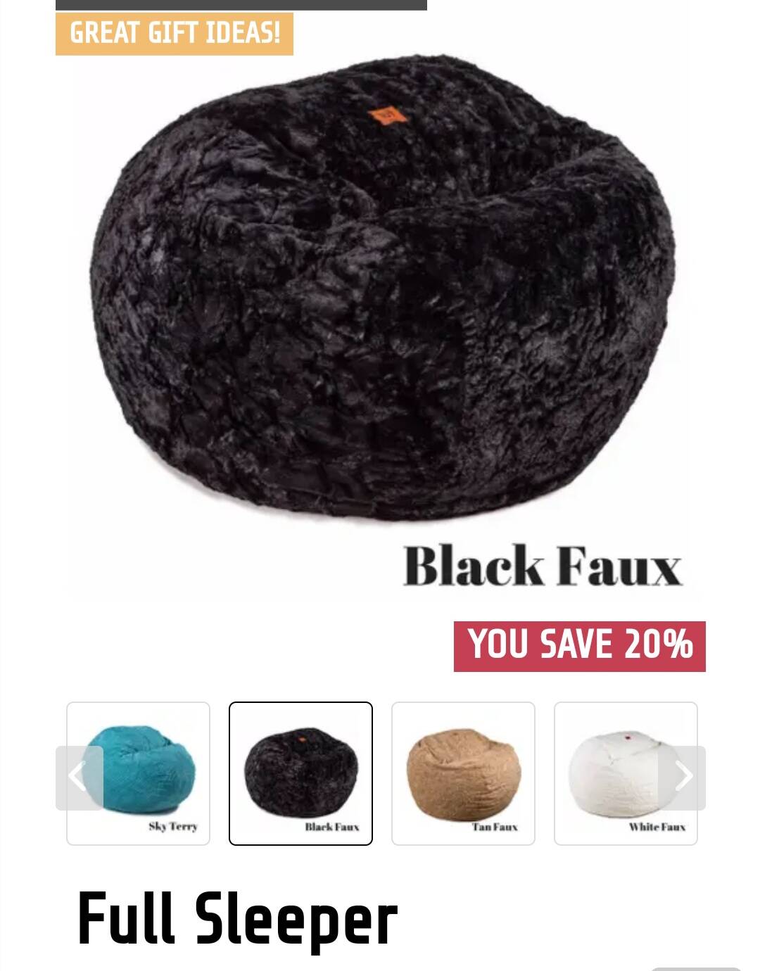 Double Sleeper bean bag bed