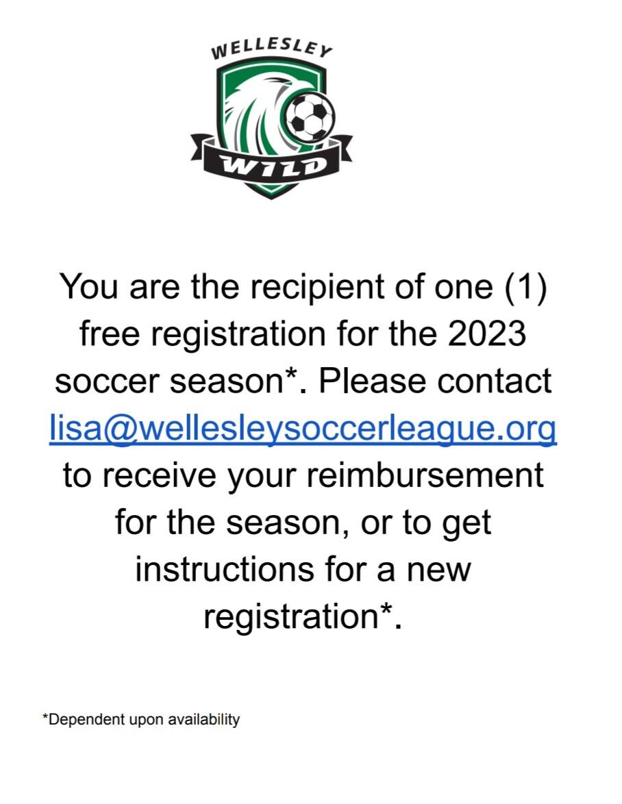 Registration for the Wellesley Soccer